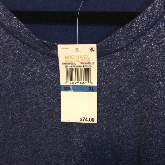 Michael Kors Twilight Blue Shimmer Blouse - Picture 4 of 5